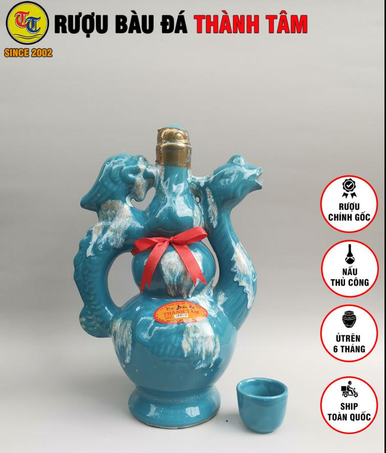 [OCOP] RƯỢU BÀU ĐÁ LONG PHỤNG 650ml (màu xanh da trời)