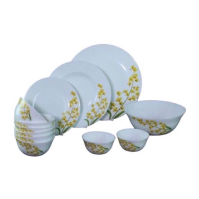 Bộ chén đĩa thủy tinh Diva Ivory Y.G 12 món