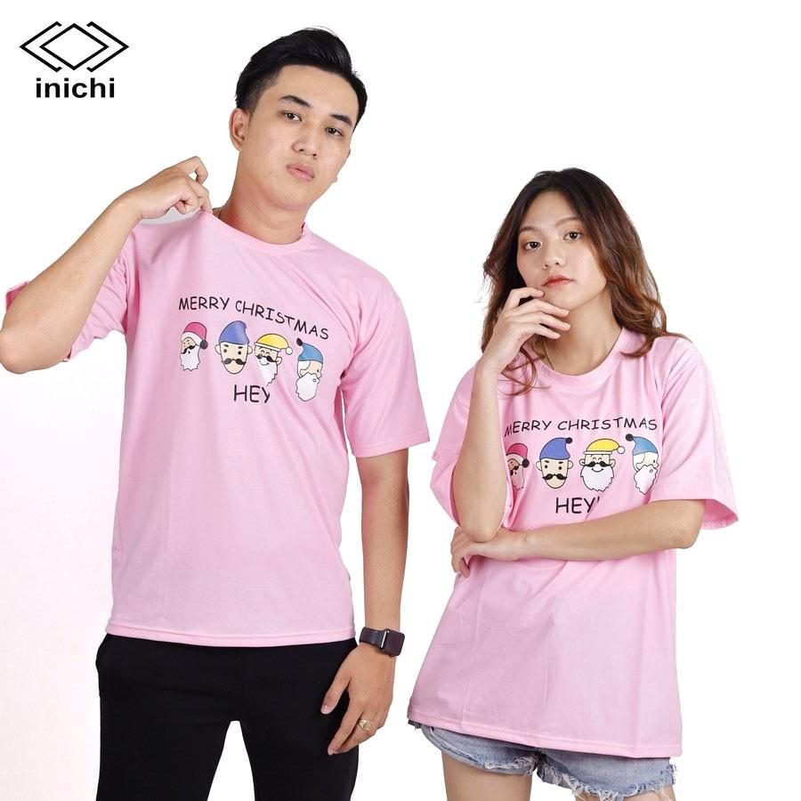 Áo thun tay lỡ form rộng INICHI IC596 thun co giãn chất đẹp in hình 4 ông già noel