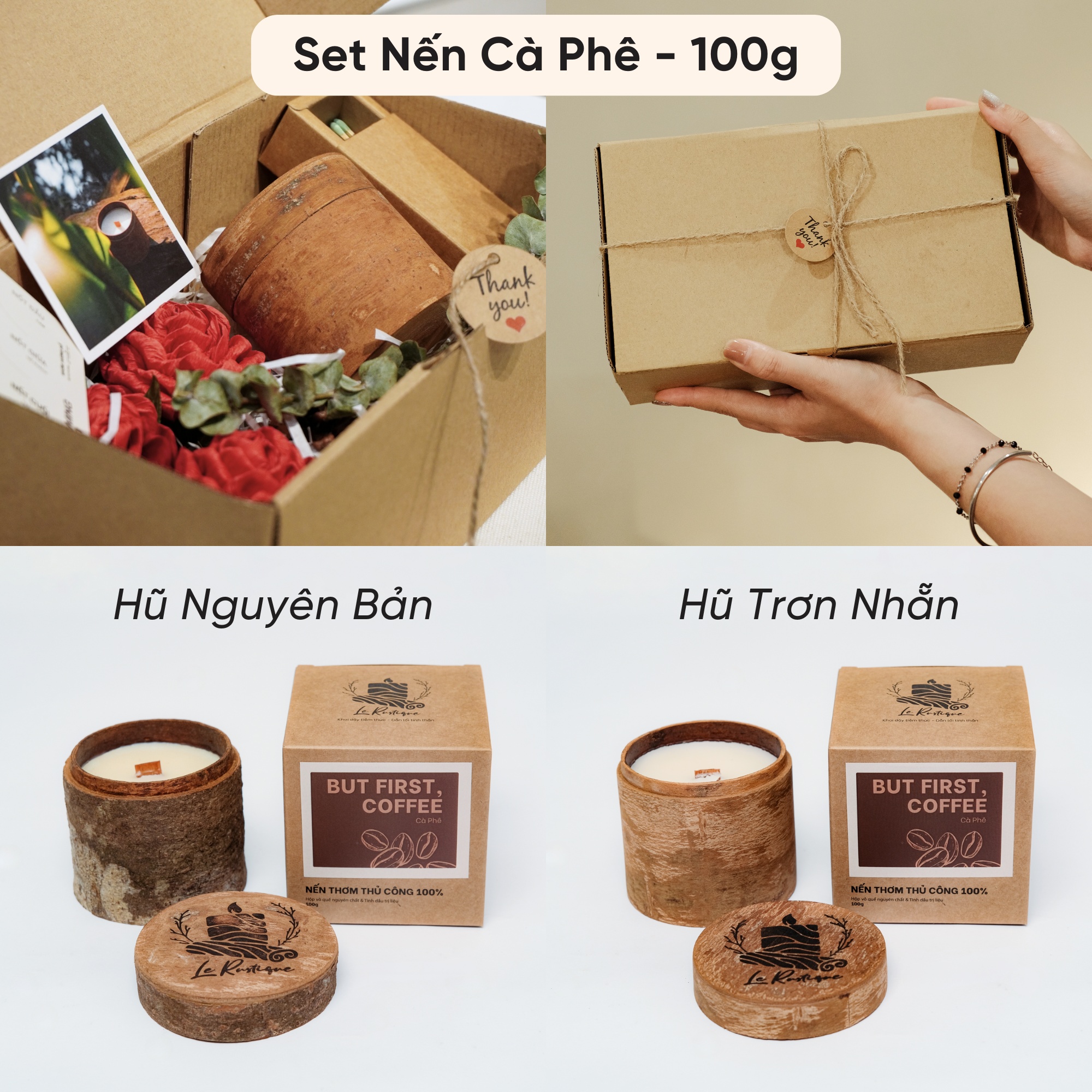 Set Quà Tặng Nến Thơm Trị Liệu Le Rustique Phiên Bản Classic - 9 Mùi Hương - Nến Thơm Cao Cấp - An Toàn Sức Khỏe - 100g