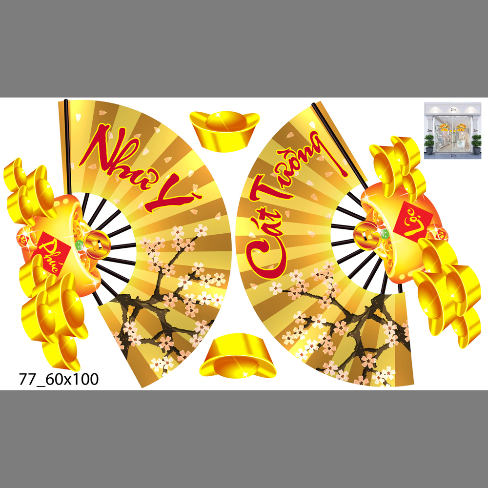 Decal trang trí tết xuân 2020 combo số 6