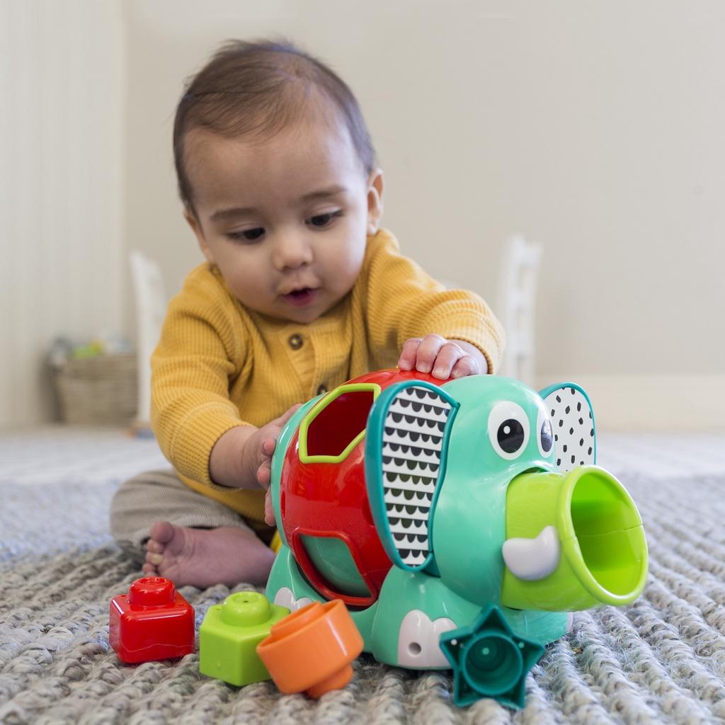 Đồ Chơi Thả Khối Hình Chú Voi INFANTINO - Đồ Chơi Sáng Tạo Cho Bé Từ 12 Tháng