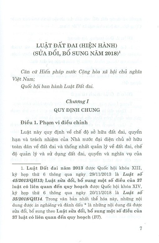 Luật Đất Đai (Hiện Hành) (Sửa Đổi, Bổ Sung Năm 2018) - Tái bản năm 2023