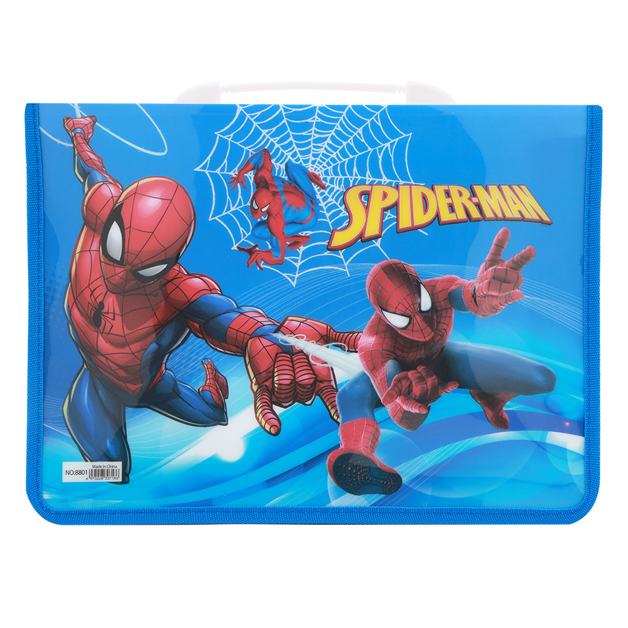 Combo Cặp Học Sinh 2 Ngăn Và Thước Nhựa - Hình Spiderman