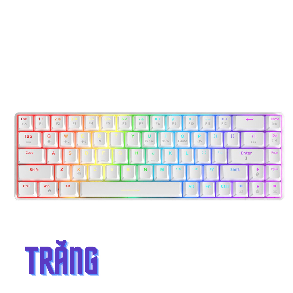 Bàn phím cơ Hotswap ZIFRIEND ZA68 không dây - LED RGB - Hotswap 5 pin - trục cơ tuyến tính - Hàng chính hãng