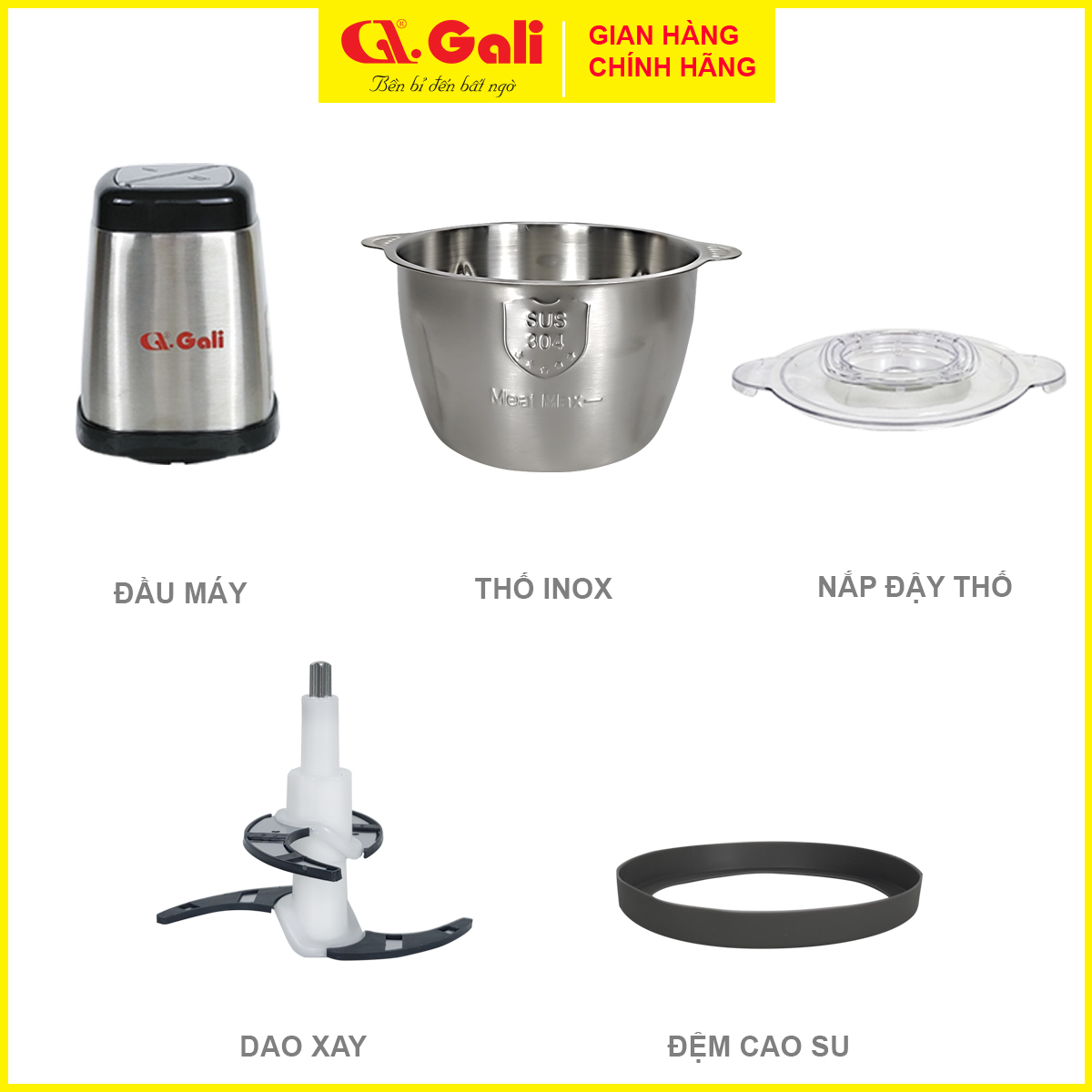 Máy xay thịt dùng trong gia đình mang thương hiệu Gali 1920 công suất 500w, Hàng chính hãng, an toàn khi chế biến thực phẩm