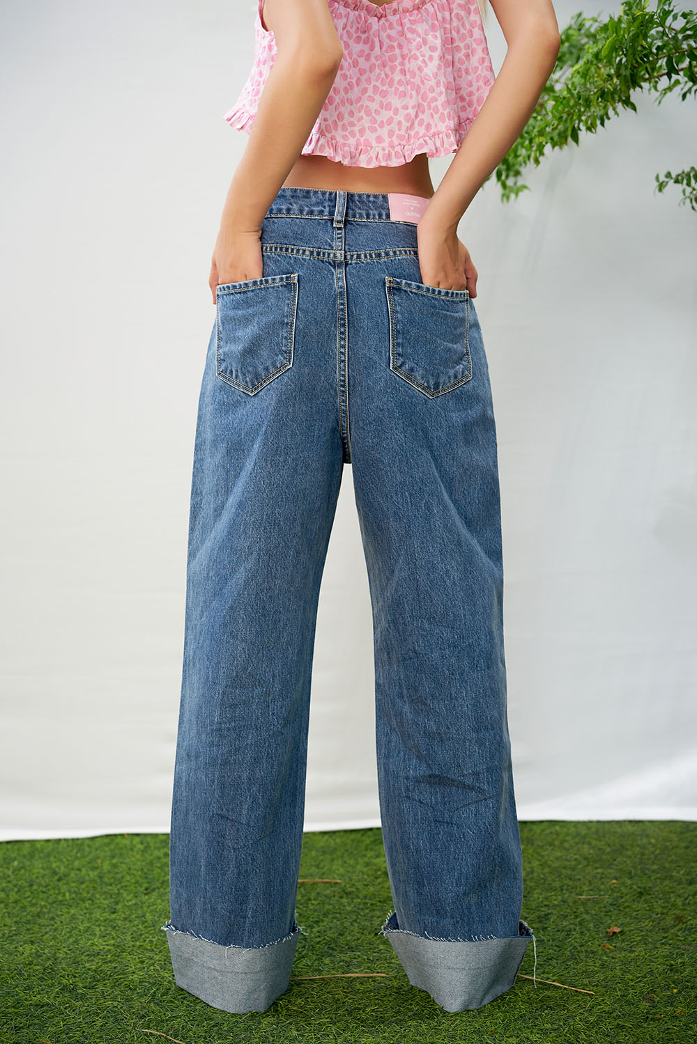 DOTTIE - Quần jeans dài ống rộng - Xanh đậm - Q0313