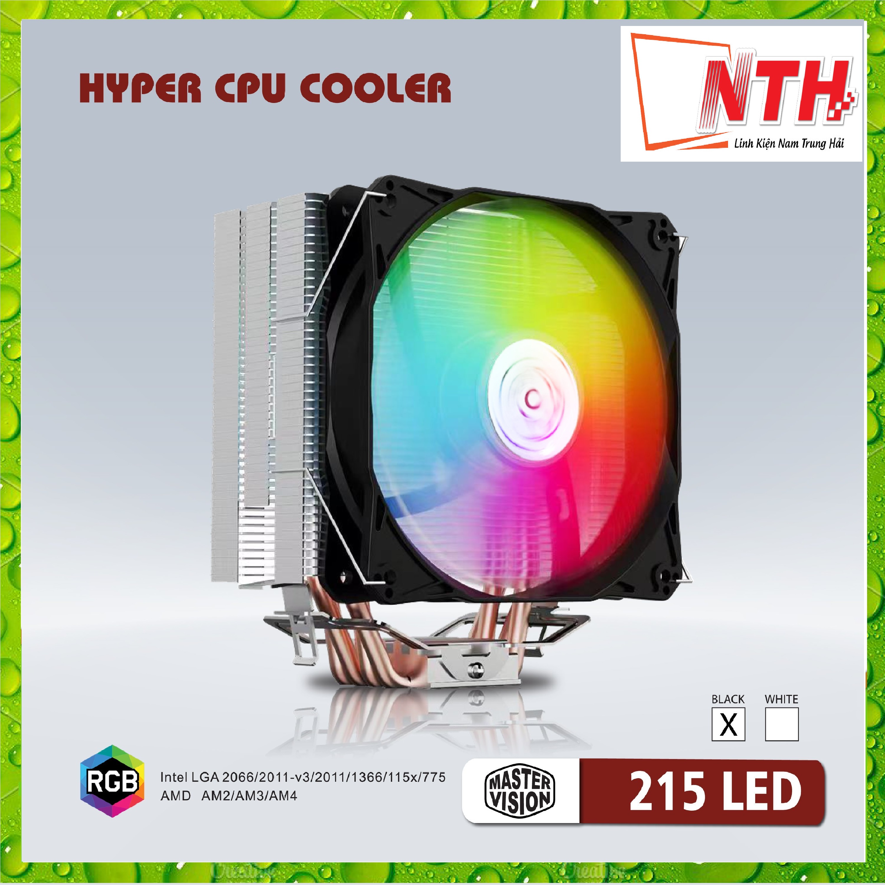 Fan Hyper 215 LED(Tản 4U, Fan 12cm, Đen và Trắng)-hàng chính hãng