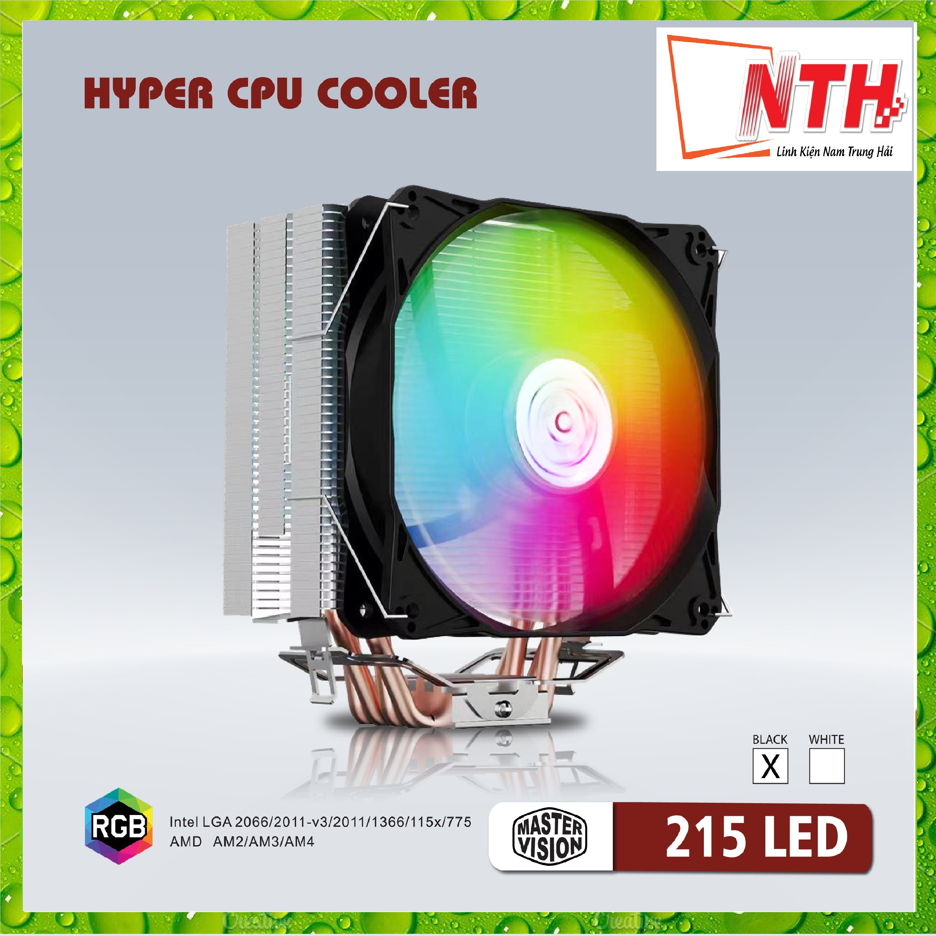 Fan Hyper 215 LED(Tản 4U, Fan 12cm, Đen và Trắng)-hàng chính hãng 