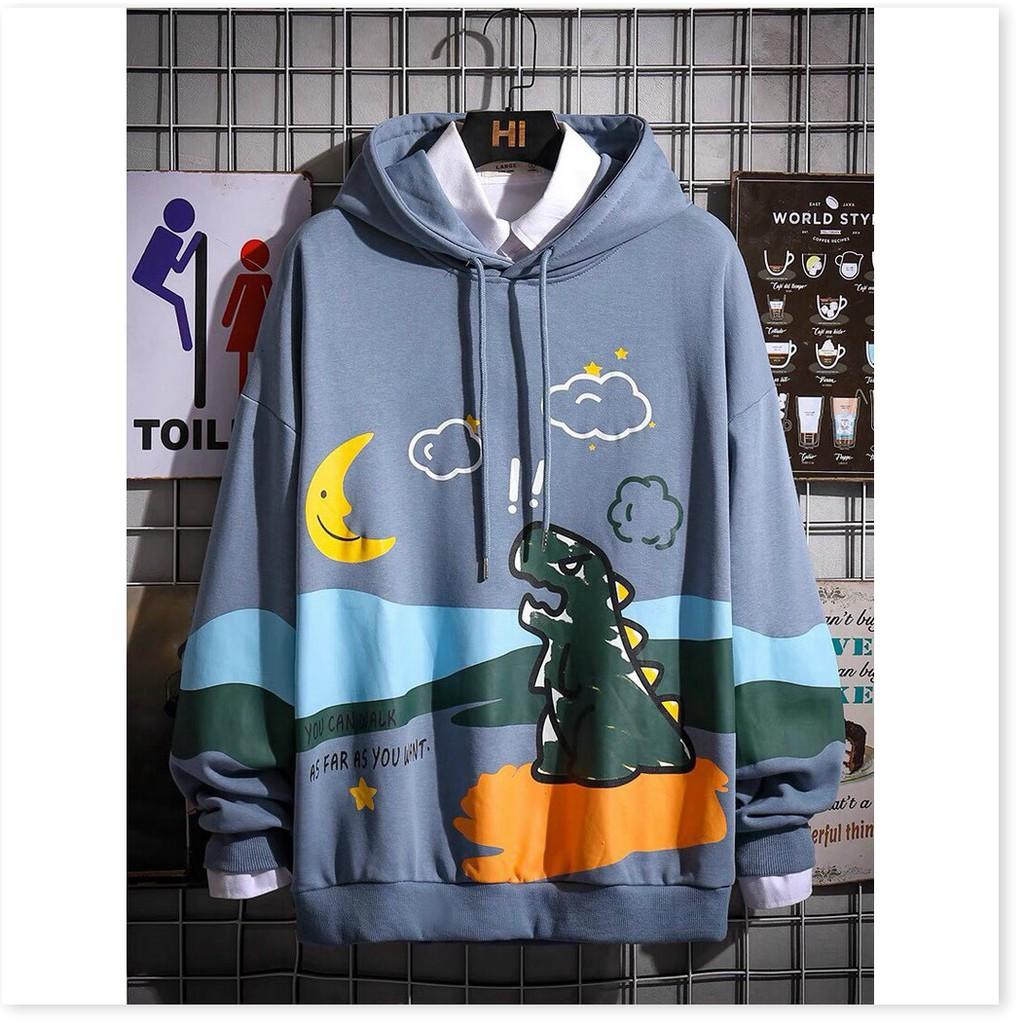 ÁO HODDIES KHỦNG LONG CÓ MŨ CỰC CHẤT HOẠ TIẾT ĐẸP 2021 KHANH AN FASHION