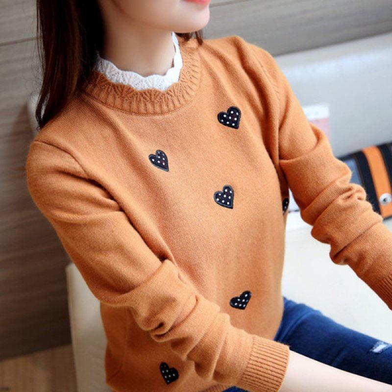 Áo len nữ, áo len dài tay phối hoạ tiết đáng yêu AL52