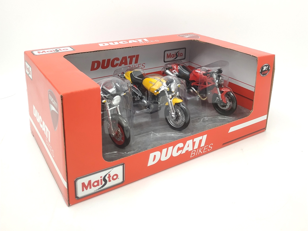 Mô Hình Bộ 3 Xe Mô Tô 1:18 Ducati MT32039