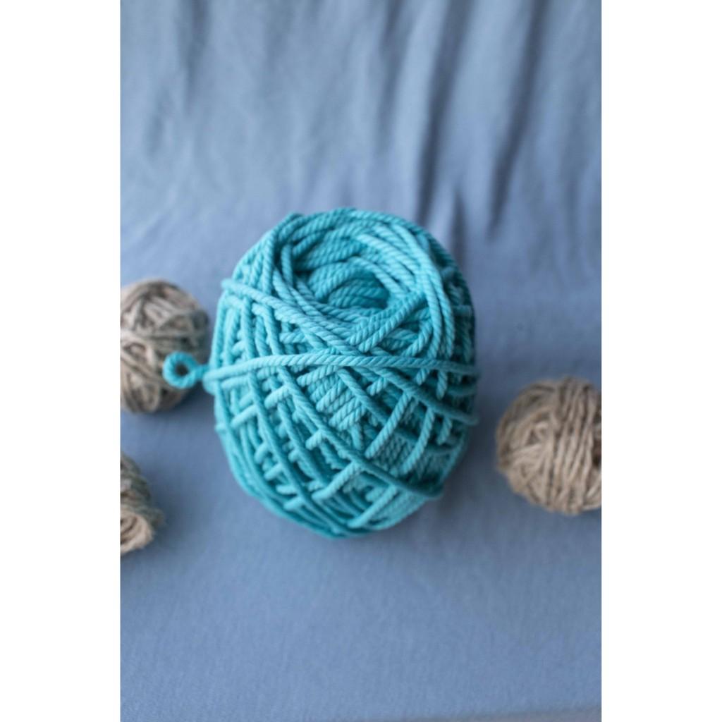 Dây thừng Cotton Màu Xanh Da Trời sợi mềm mịn size 3mm thắt macrame