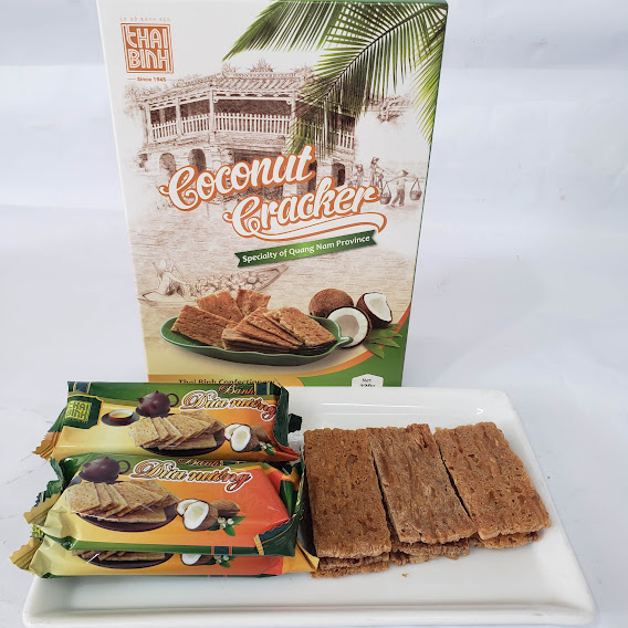 Đặc Sản Nha Trang- Bánh Dừa Nướng Thái Bình, Giòn Không Cứng, Thơm Ngon Seavy Hộp 230g