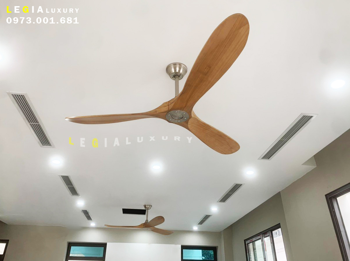 Quạt Trần Trang Trí Phòng Khách Phong Cách Đông Dương LÊ GIA LGFAN713V - Chiều Cao 25cm - Sải Cánh 152cm - Bảo Hành 5 Năm