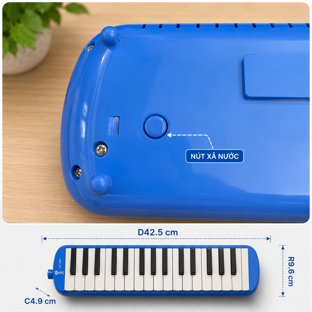 Kèn Melodion Pianica HT Music HT-32K 32 Phím Kèm Túi Đựng Ống Thổi Dài Ngắn Cho Học Sinh