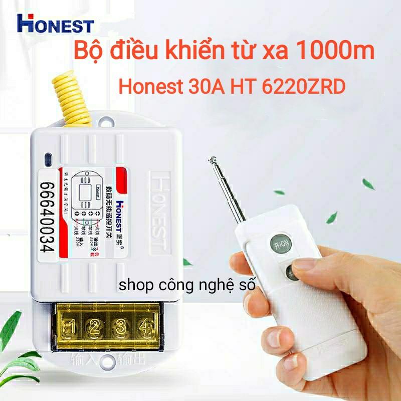 Honest HT-6220KGD Honest HT 6220ZRD Công tắc điều khiển từ xa 1000m cho thiết bị điện, máy bơm có học lệnh