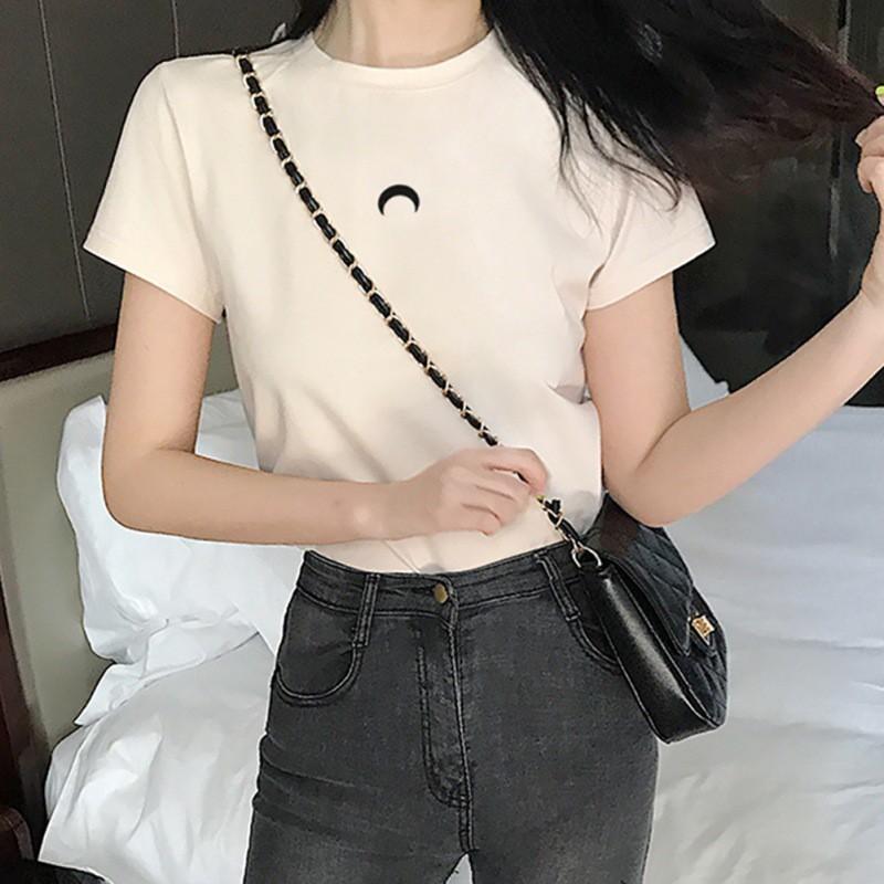 Áo Thun Ngắn Tay In Hình Đơn Giản Phong Cách Hàn Quốc