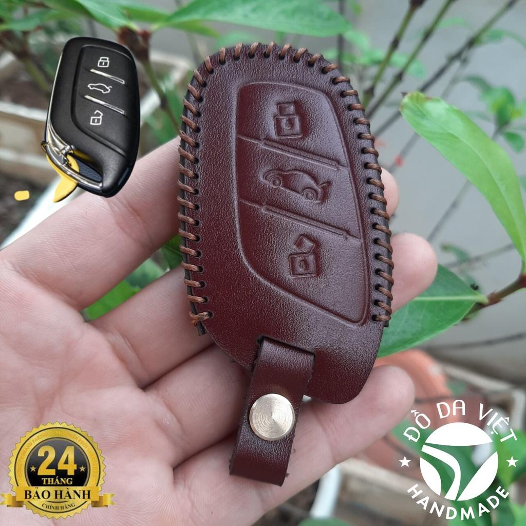 Bao Da Khoá MG ZS. Chìa thông minh 3 nút. Da bò nhập khẩu. Khắc tên và sdt chủ xe.