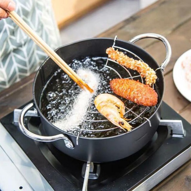 Nồi Chiên Chống Dính Nhật Bản 20cm Có Khay Để Ráo Mỡ