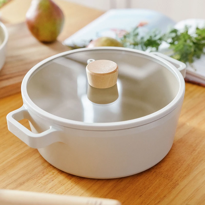 Nồi Neoflam Fika 24cm. Đường kính 24cm I Thành cao 12cm I Thể tích 3.8L I Trọng lượng 2100g I Dùng bếp từ.