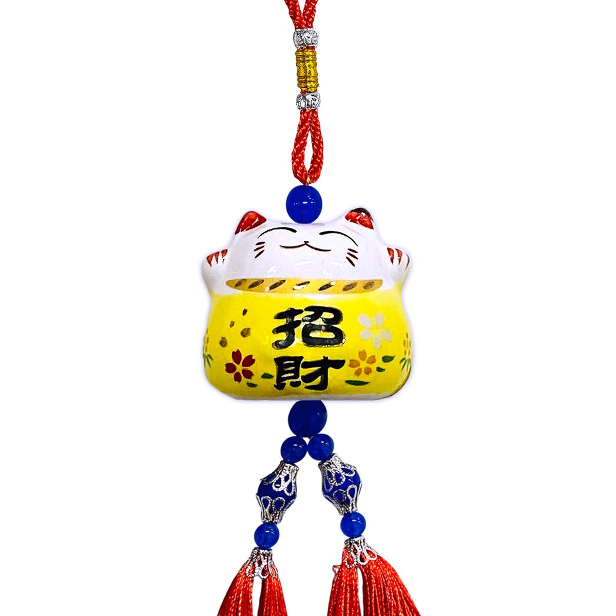 Dây Mèo May Mắn Treo Xe - Màu Vàng