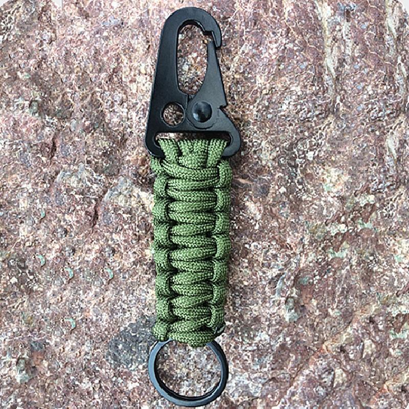 Outdoor Keychain Ring Camping Carabiner Military Paracord Cord Rope Camping Survival Kit Emergency Knot Bottle Opener Tools