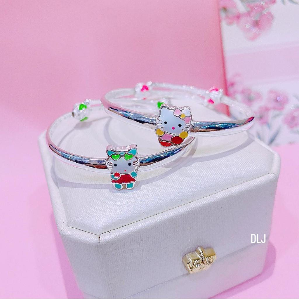 Vòng tay bạc cho bé gái charm màu sắc hình nghộ nghĩnh dễ thương,điều chỉnh size to nhỏ dễ dàng,phụ kiện MS170
