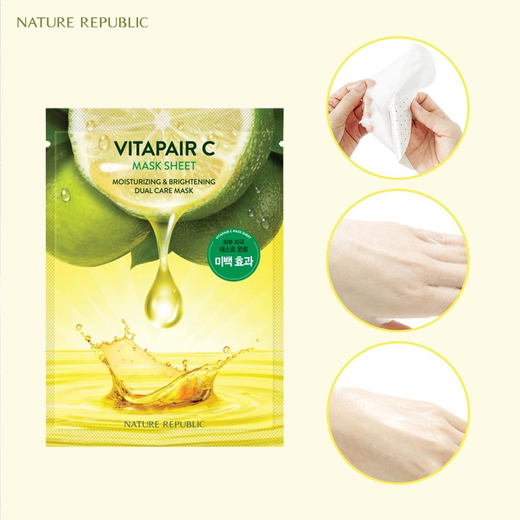 Nature Republic Mặt nạ giấy dưỡng sáng và làm đều màu da Vitapair C Mask Sheet 25ml