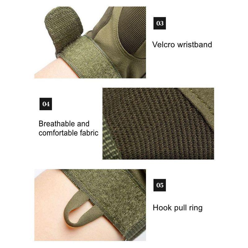 Chiến Thuật Nửa Fingerless Gloves Quân Sự Găng Tay Ngoài Trời Thể Dục Thể Thao Cắm Trại Leo Núi Đi Xe Đạp Săn Bắn Đi Bộ Đường Dài Chụp Găng Tay Nam