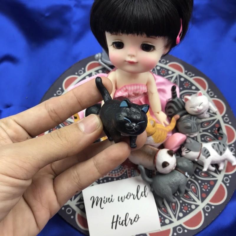 Combo mô hình bé mèo hoàng thượng tí hon mini cute mặt đánh yêu dành cho trang trí nhà búp bê Bb bjd tỉ lệ 1/8