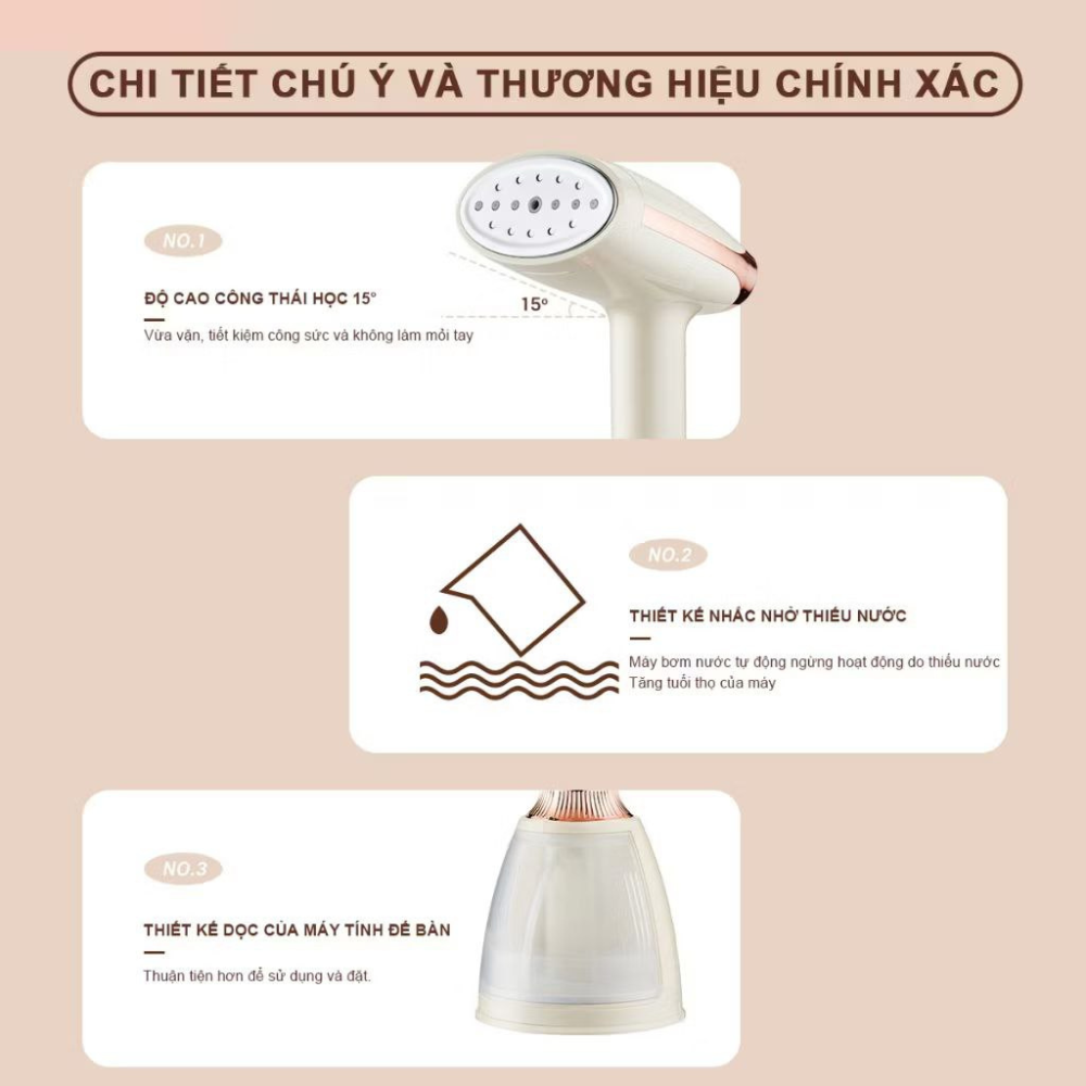 Bàn ủi hơi nước cầm tay Lumabella LB-12003 công suất cao 1500W ủi nhanh phẳng mọi loại vải, nhỏ gọn, tiện lợi - HÀNG CHÍNH HÃNG