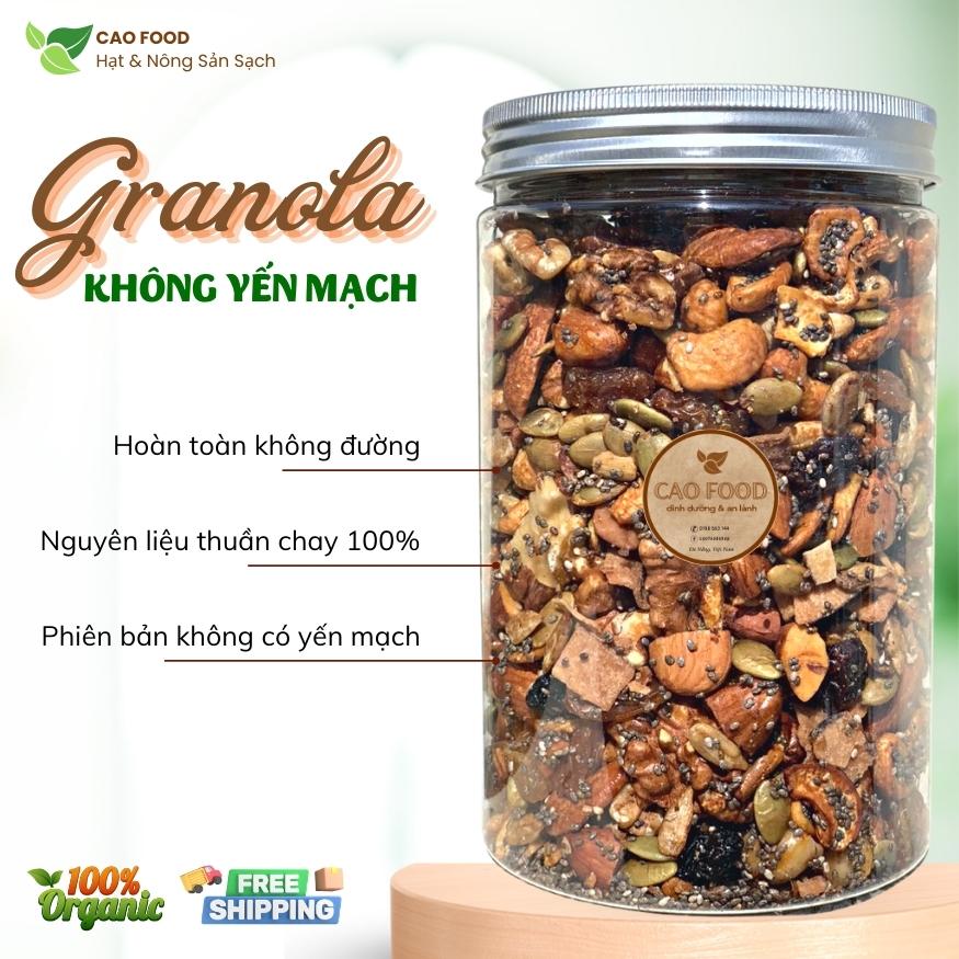Granola siêu hạt không yến mạch nướng mật ong CAO Food từ hạt dinh dưỡng cao cấp 100% không đường