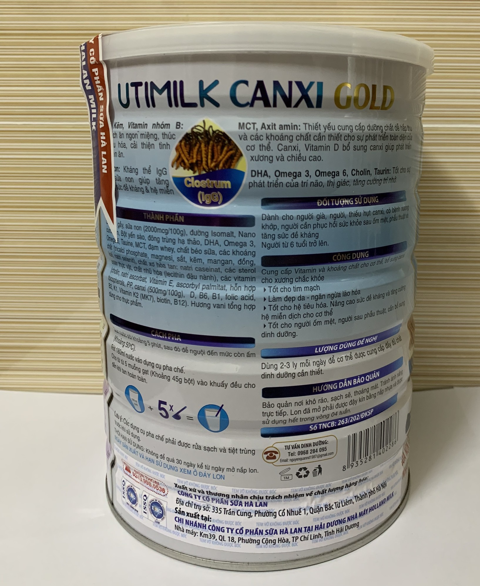 Sữa UtiMilk Canxi Gold 900g -VietNam24h - Cung cấp Canxi cho xương chắc khỏe, Tăng cường sức khỏe mỗi ngày