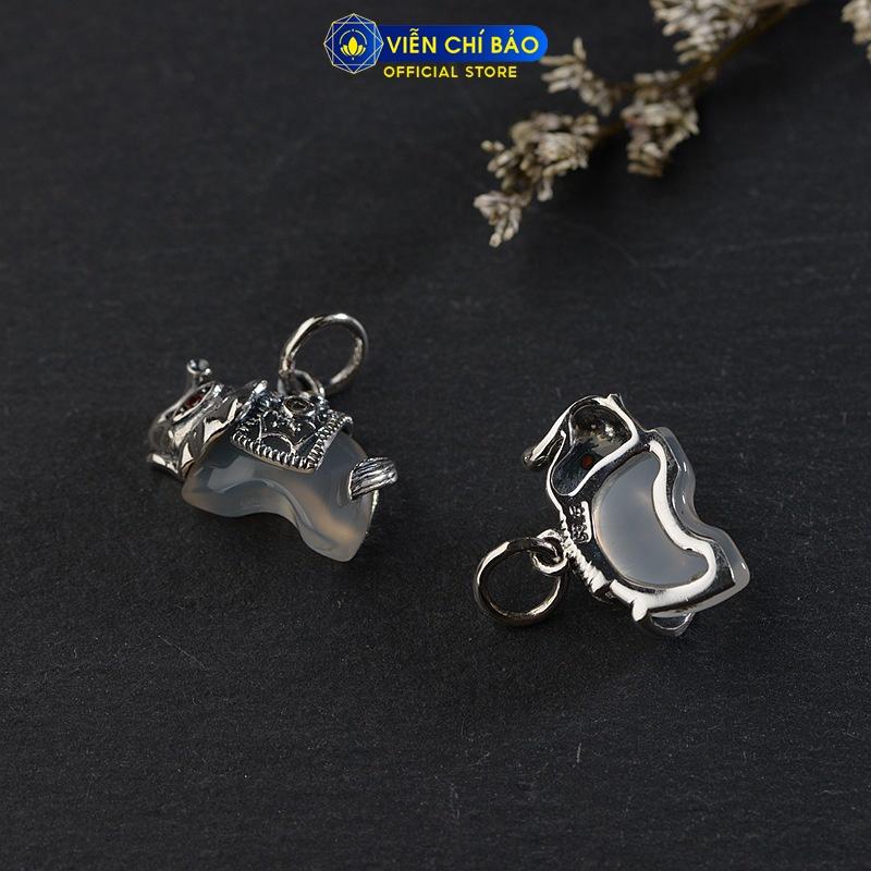 Mặt dây chuyền bạc nữ Voi đá mã não chất liệu bạc 925 thời trang phụ kiện trang sức nữ Viễn Chí Bảo M000225