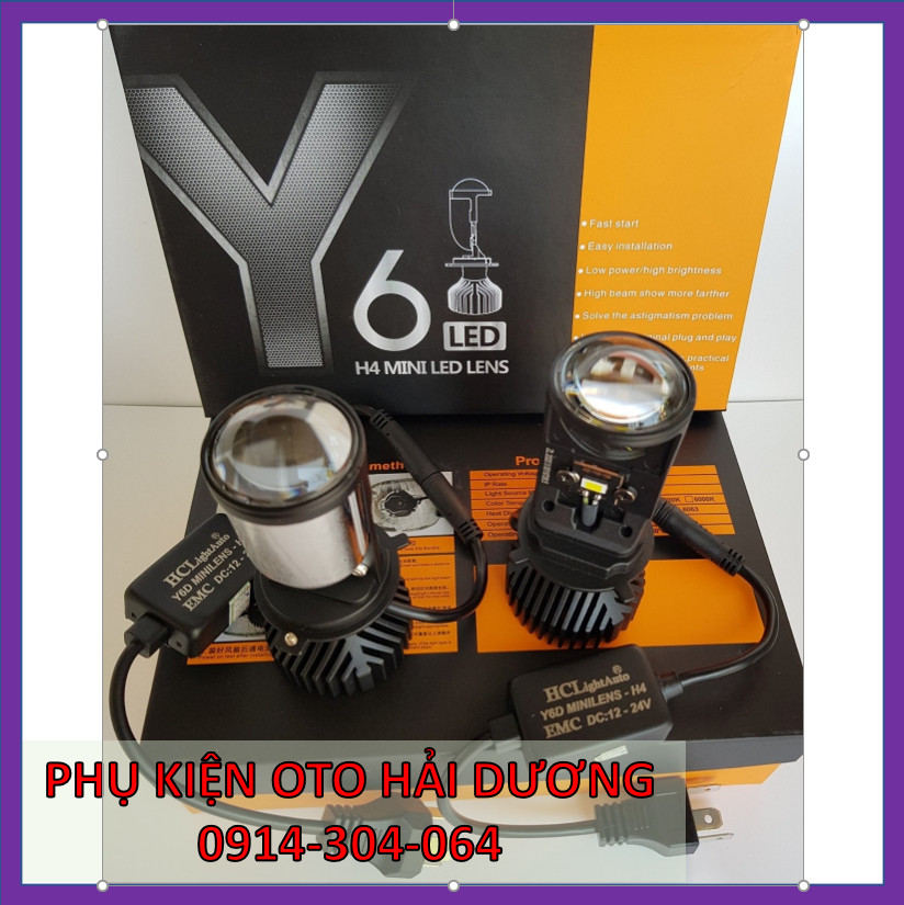 Đèn Pha Led xe ô tô, xe máy Y6 mini lens siêu sáng Y6