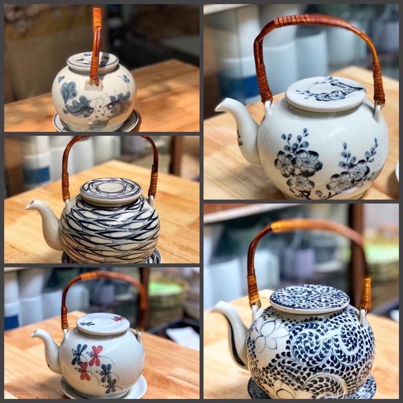 BỘ ẤM CHÉN VẼ BÁT TRÀNG️ẤM CHÉN ĐẸP️RẺ