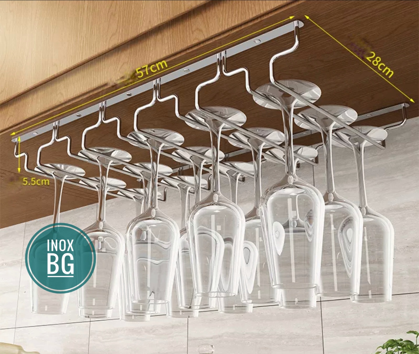 Treo ly 3/4/5/6/7/8 hàng sâu 28cm Inox 304 chịu nước