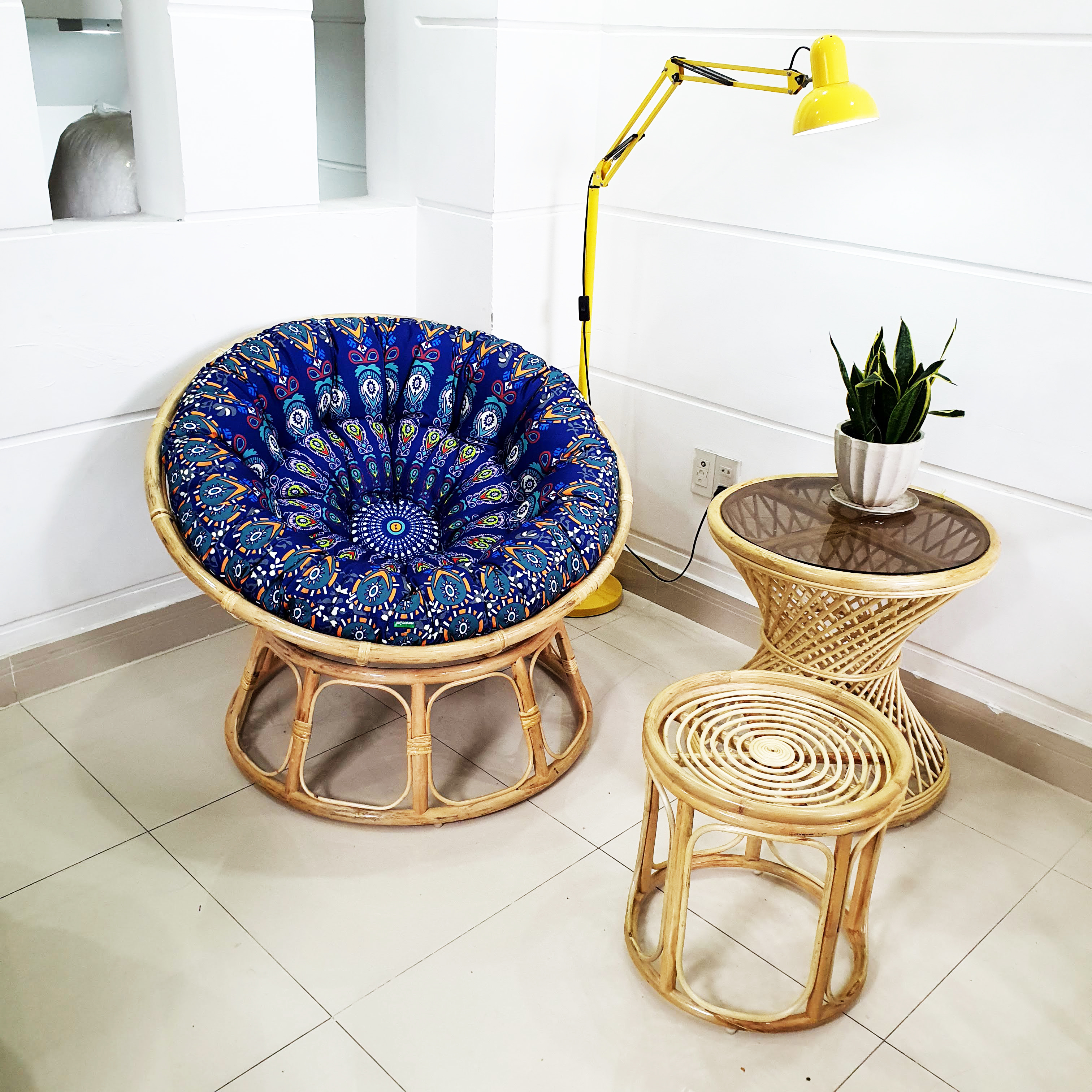 Ghế papasan + đôn ghác chân