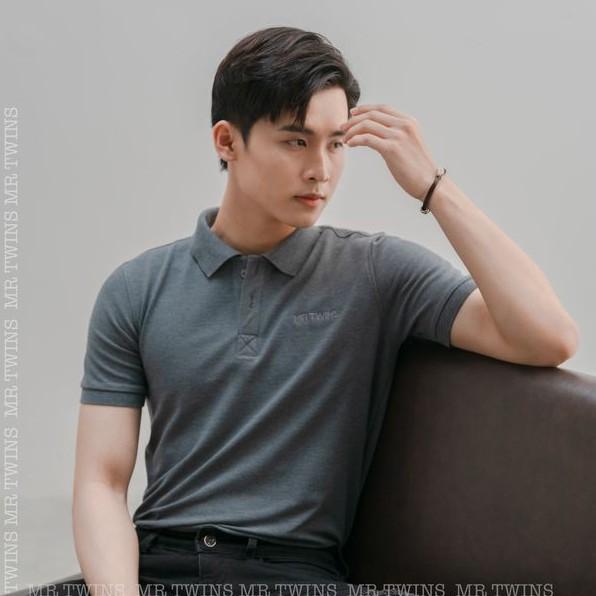 Áo Thun Polo Nam Cổ Bẻ Màu Xám Vải Cotton Cá Sấu Thương Hiệu MrTwins