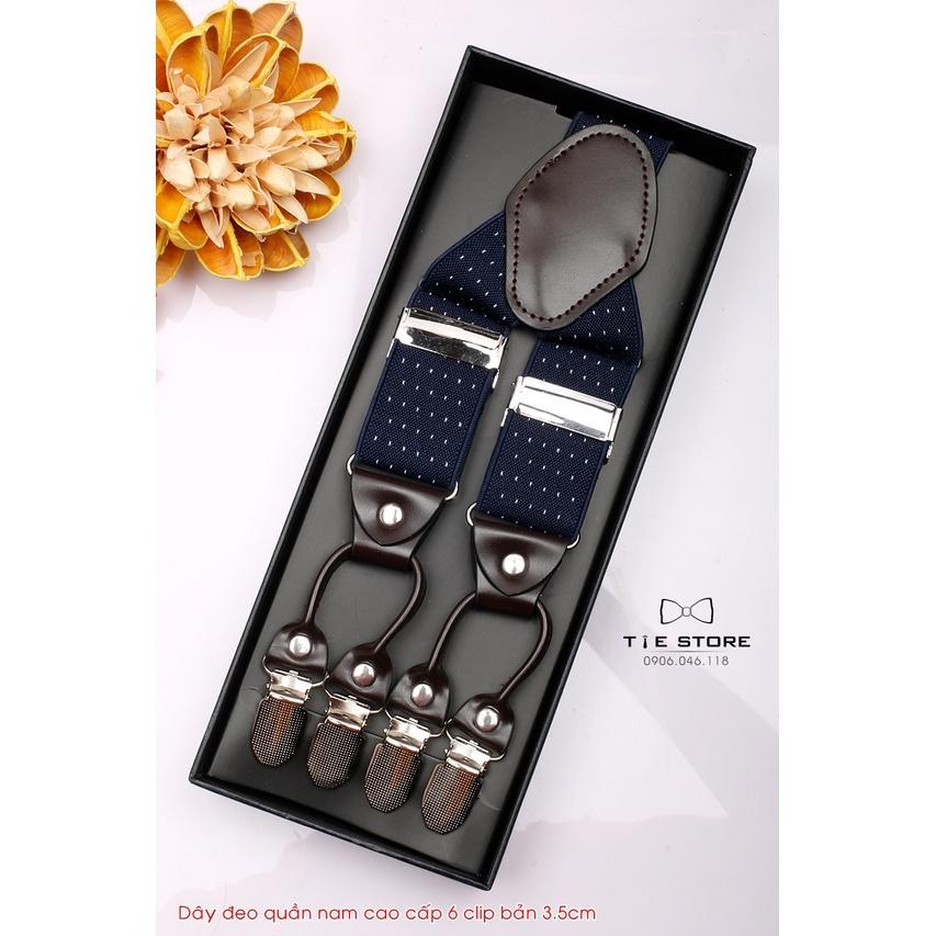 Dây đeo quần nam chữ Y 3.5cm 6 clip khóa kẹp - dây yếm quần nam cao cấp đủ mẫu