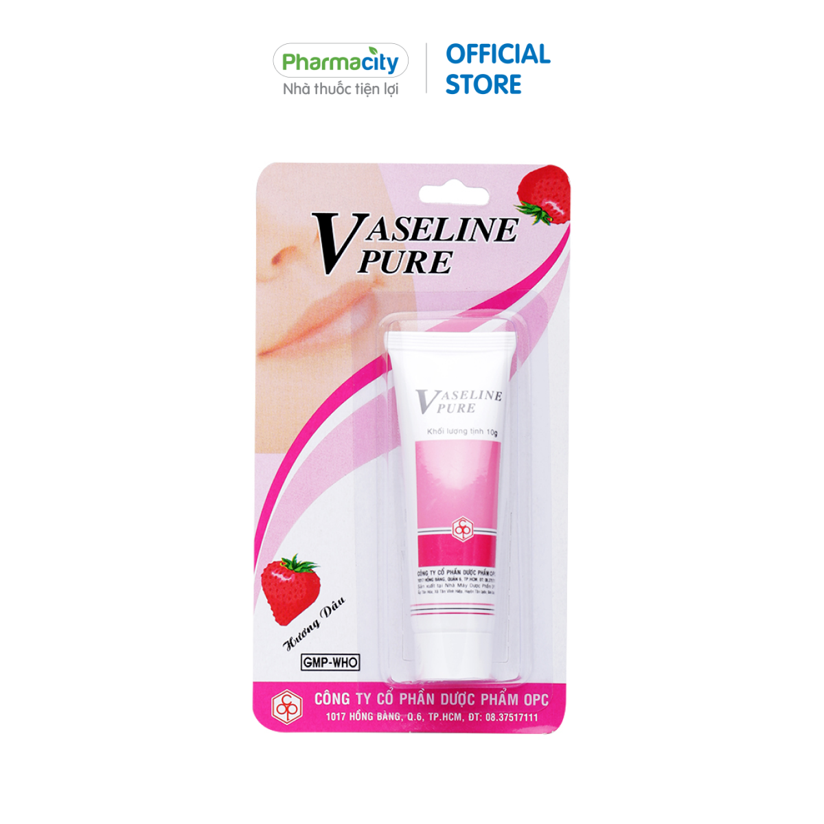 Tuýp dưỡng ẩm hương dâu Vaseline Pure (10g)