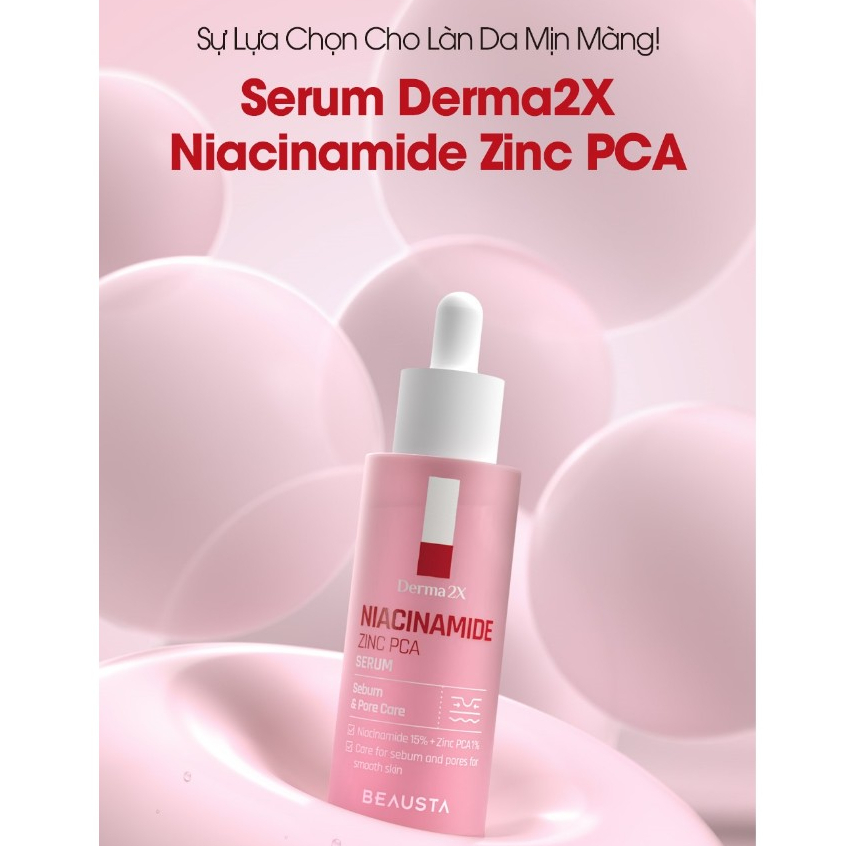 Tinh Chất Dưỡng Da Cấp Ẩm - Dịu Da Beausta Derma2X Niacinamide Zinc PCA Serum 50ml