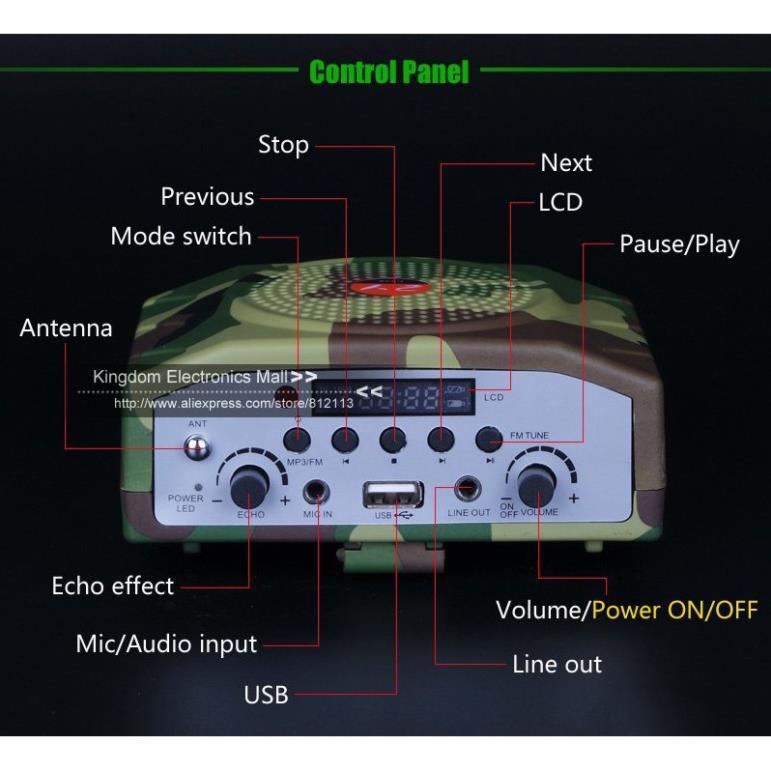 Loa trợ giảng E-898, nghe đài radio FM, Máy nghe nhac bẫy chim điều khiển từ xa ,Bảo hành 6 tháng