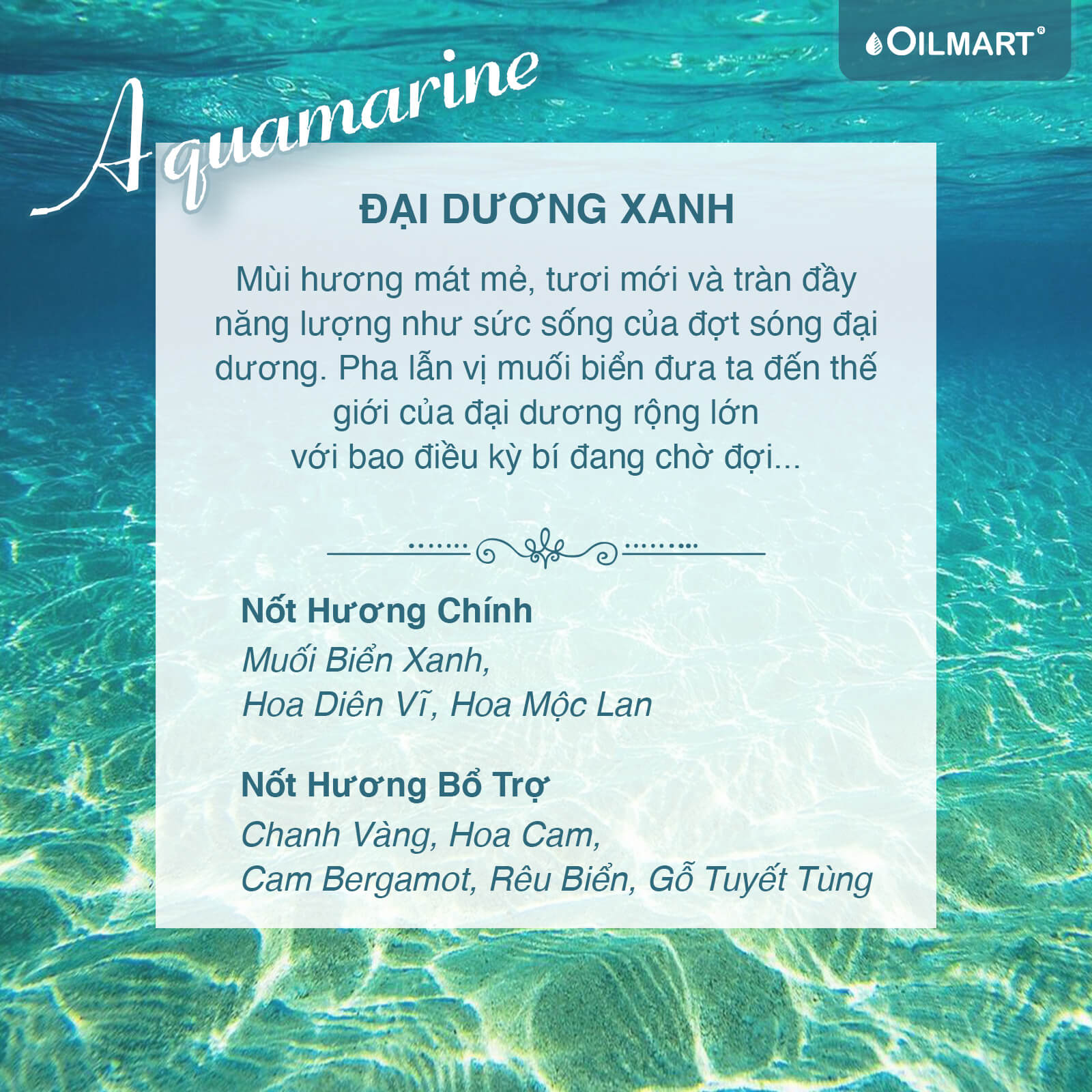 Tinh Dầu Thơm Oilmart Aquamarine Essential Oil Blend - Đại Dương Xanh
