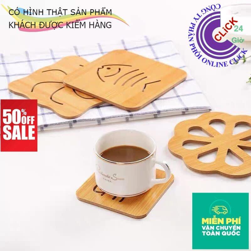 Miếng Lót Nồi, Lót Ly Cốc Bằng Gỗ Cách Nhiệt Sang Trọng Loại có đệm Lót Đế Chống Trượt Hàng Dầy Không Gãy-Hàng Cao Cấp
