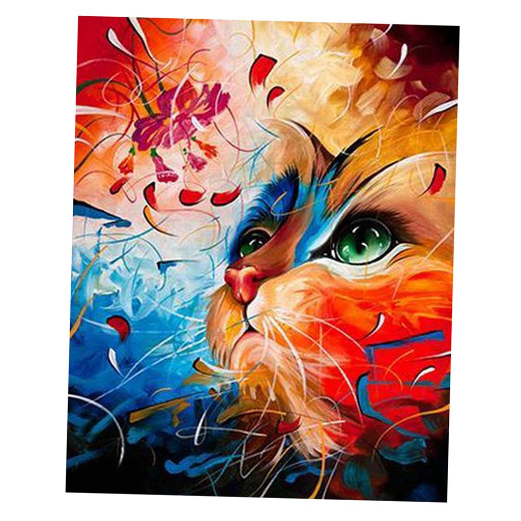 1 Set Oil Painting Paint by Number Kits for Kids Adults - Cats
