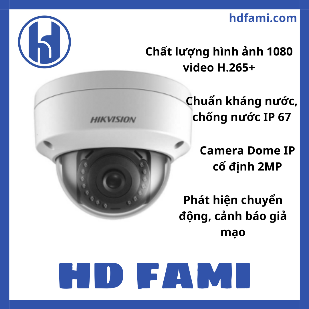 Camera IP HIKVISION DS-2CD1123G0E-I 2.0 Megapixel – Hàng Nhập Khẩu