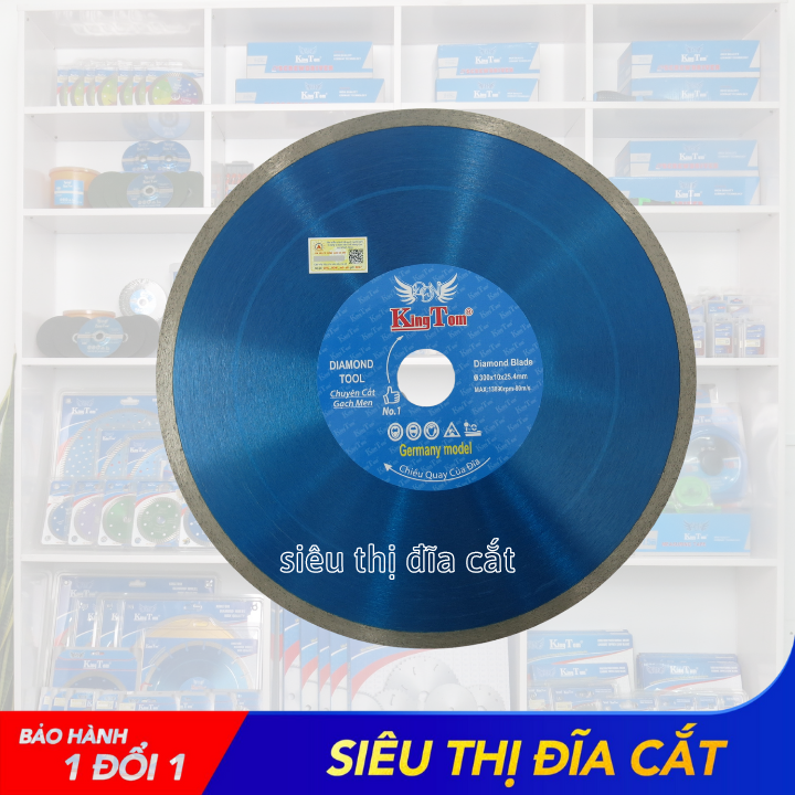 Lưỡi Cắt Gạch 300mm KingTom Ướt Xanh - Chuyên Gạch Bóng Kiếng - Siêu Bén - Ít Hao Gạch