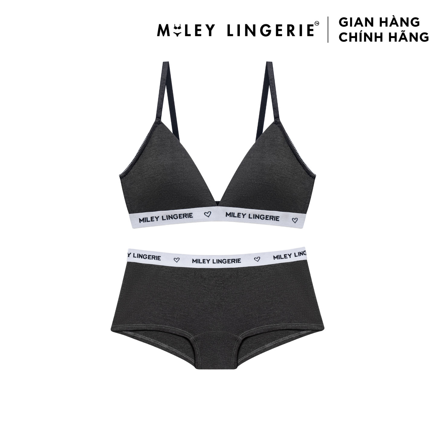 Bộ Đồ Lót Mút Mỏng Không Gọng thời Trang Và Quần Boy Short Cotton Tự Nhiên Viền Lưng Logo BeingMe Miley Lingerie